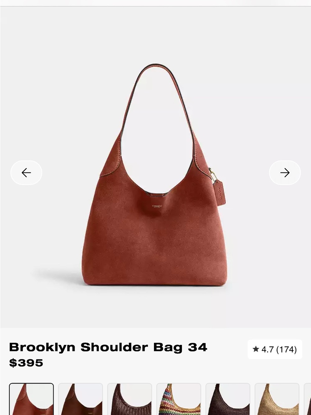 NWT with original packaging! 
Coach Brooklyn 34 in the hot new Clay Suede! - Picture 9 of 9